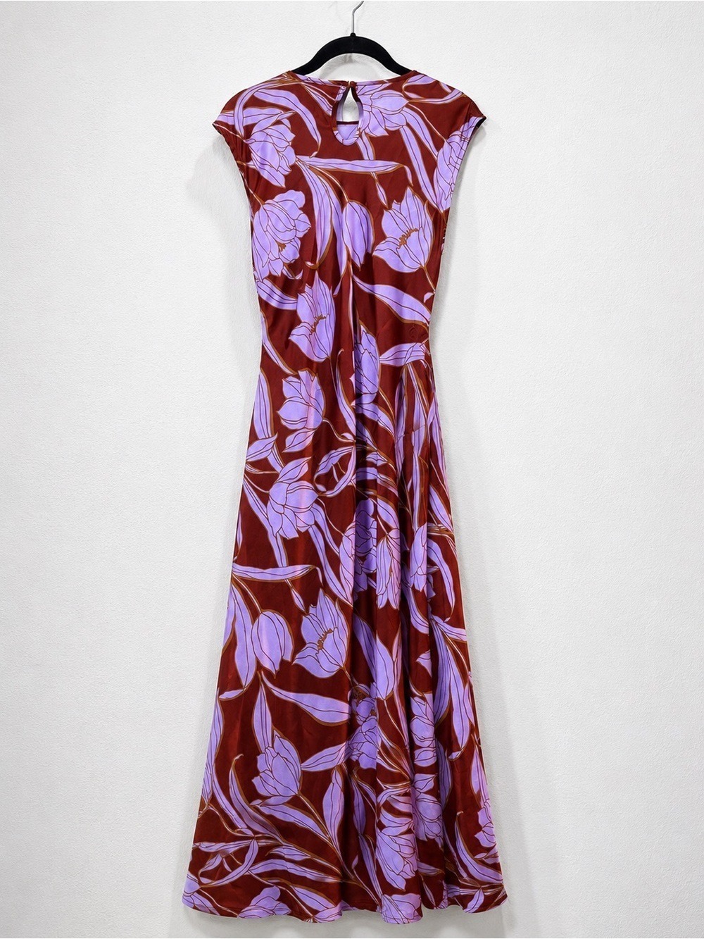 House of Harlow 1960 Cassia Floral Ring Maxi Dress Purple Brown M - Picture 4 of 12